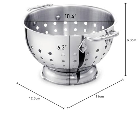 All-Clad colander 10-1-2 inch diameter fits mid-sized pots