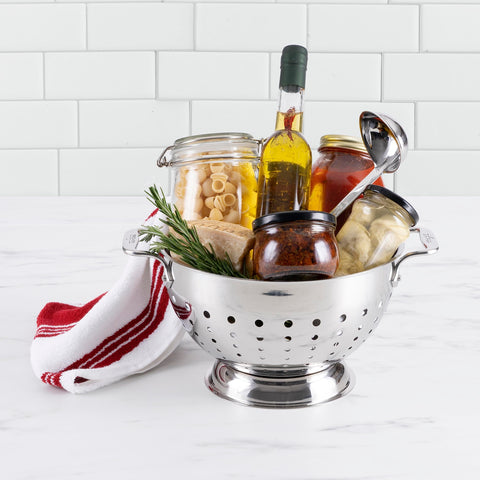 All-Clad colander pedestal base provides stability during draining