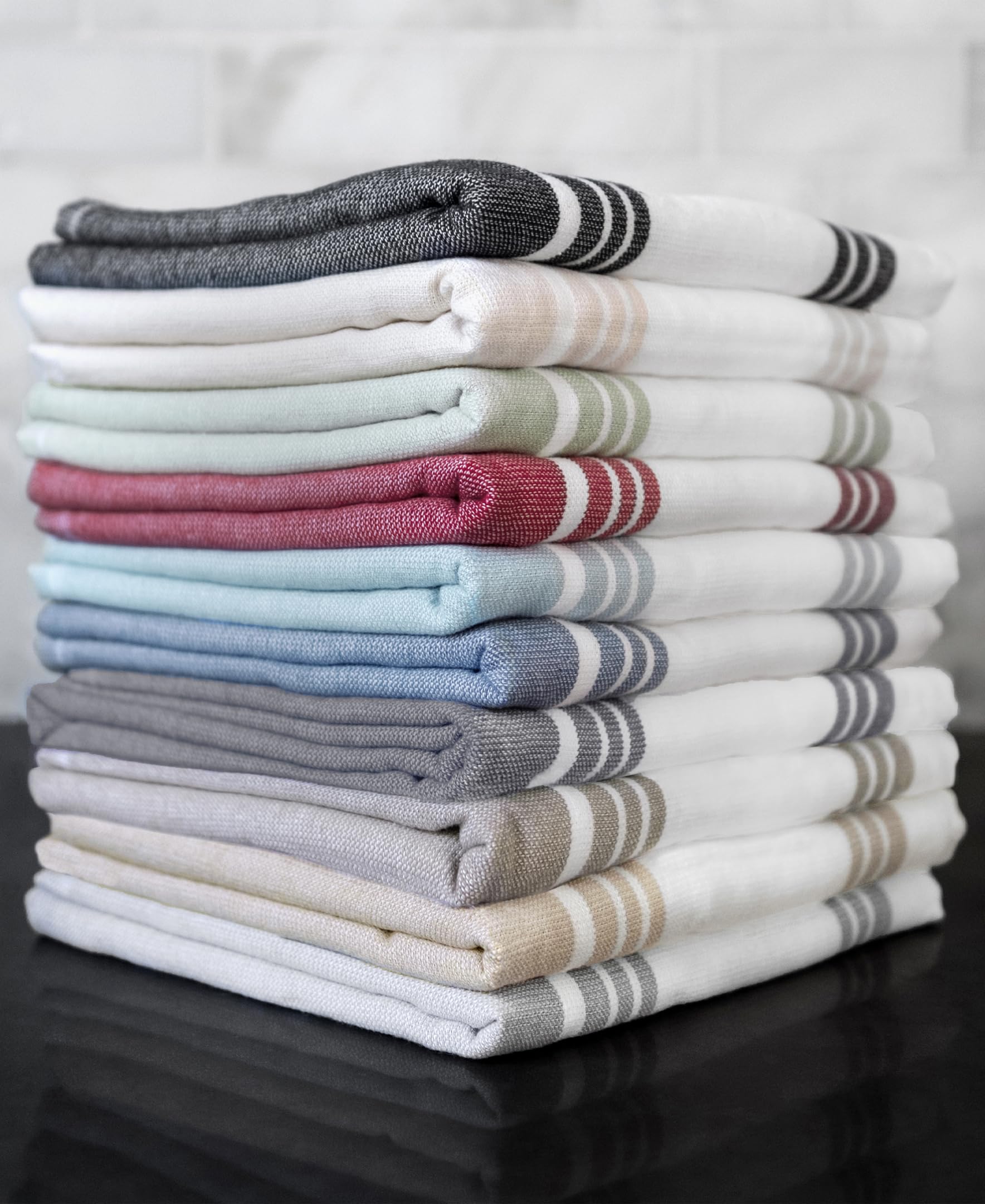 All-Clad towels with hanging loop for easy reach