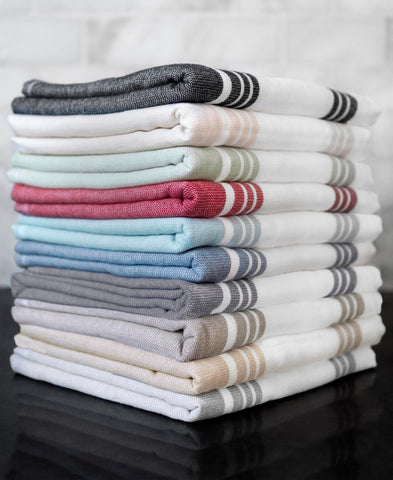 All-Clad towels with hanging loop for easy reach
