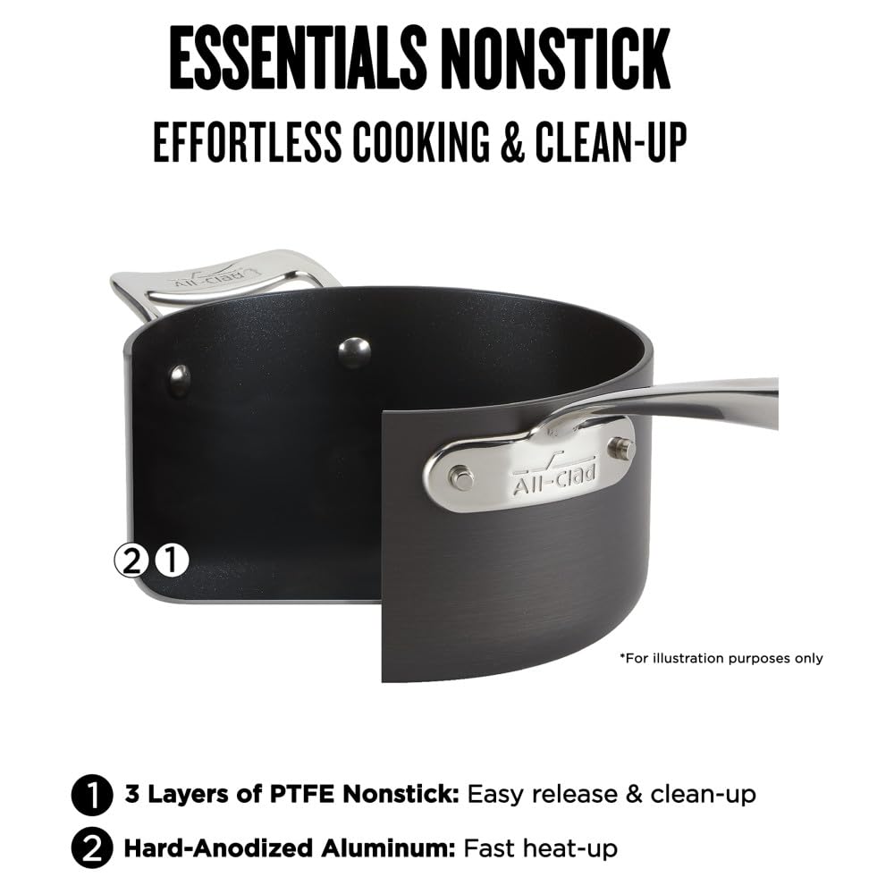 All-Clad Essentials 10.5-inch fry pan offers even heat and searing.