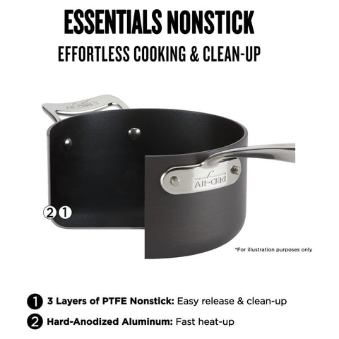 All-Clad Essentials 10.5-inch fry pan offers even heat and searing.