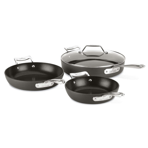 All-Clad Essentials 8.5-inch fry pan with nonstick surface for easy browning.
