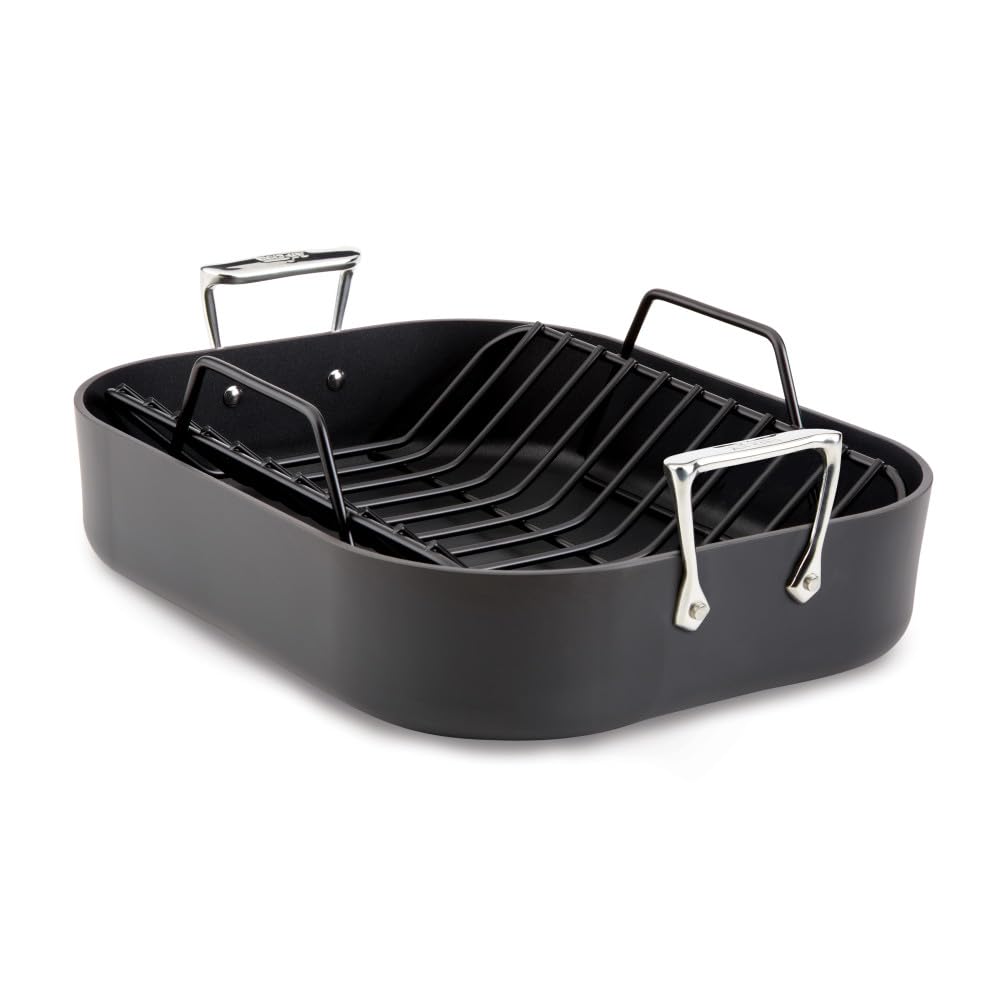 All-Clad HA1 roaster 13x16 with nonstick rack for easy browning and cleanup.