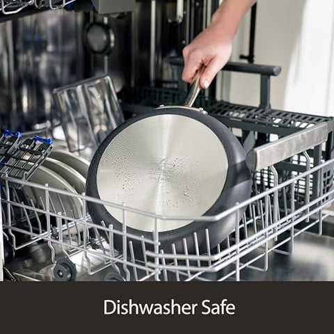 All-Clad HA1 glass lid remains clear to monitor cooking without lifting.