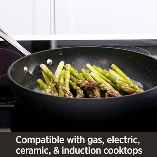 All-Clad HA1 ergonomic handle provides secure grip during sautéing.