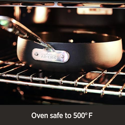 All-Clad HA1 oven-safety up to 500°F keeps options open for finishing in the oven.