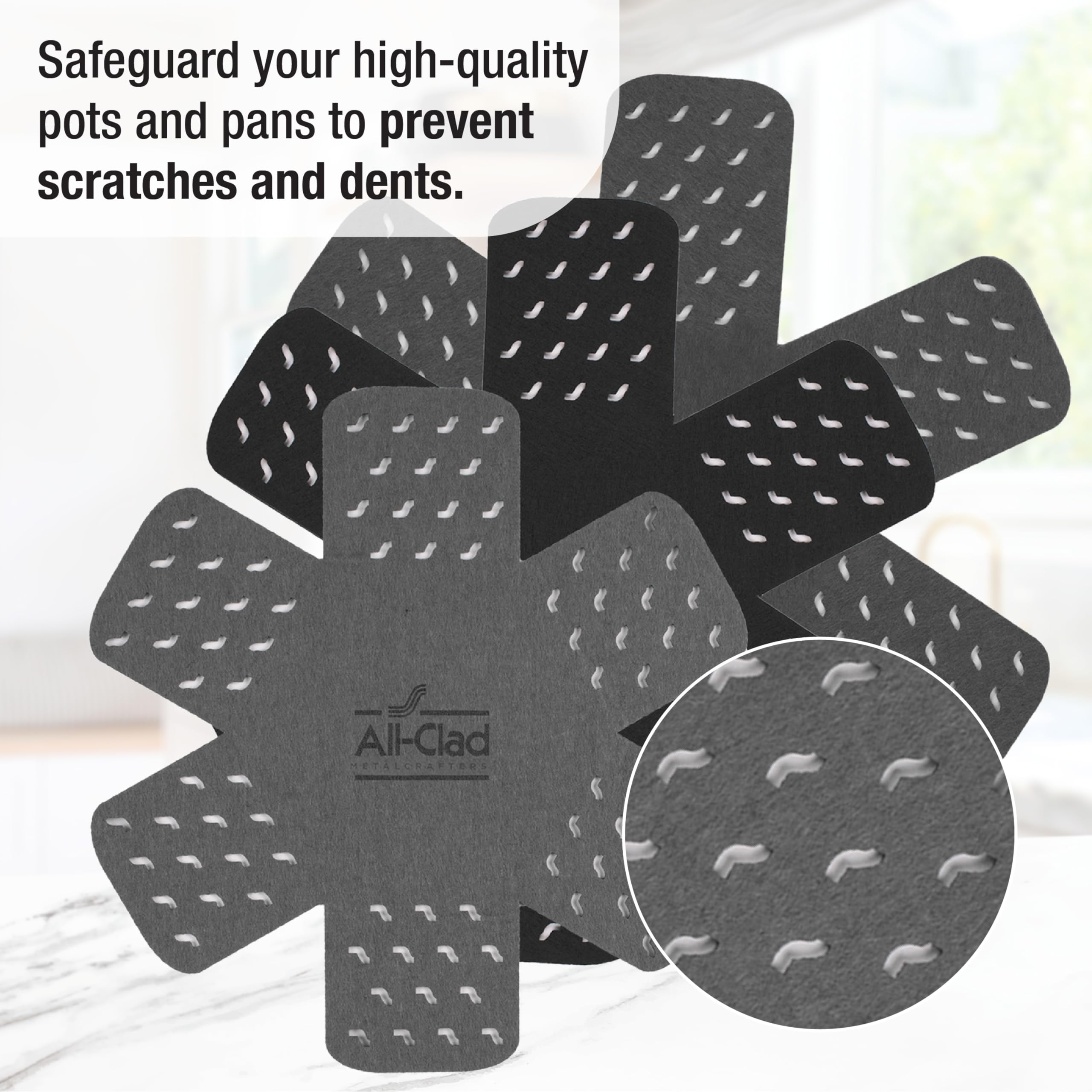 All-Clad pot protectors 18-inch protecting oversized cookware from sliding.