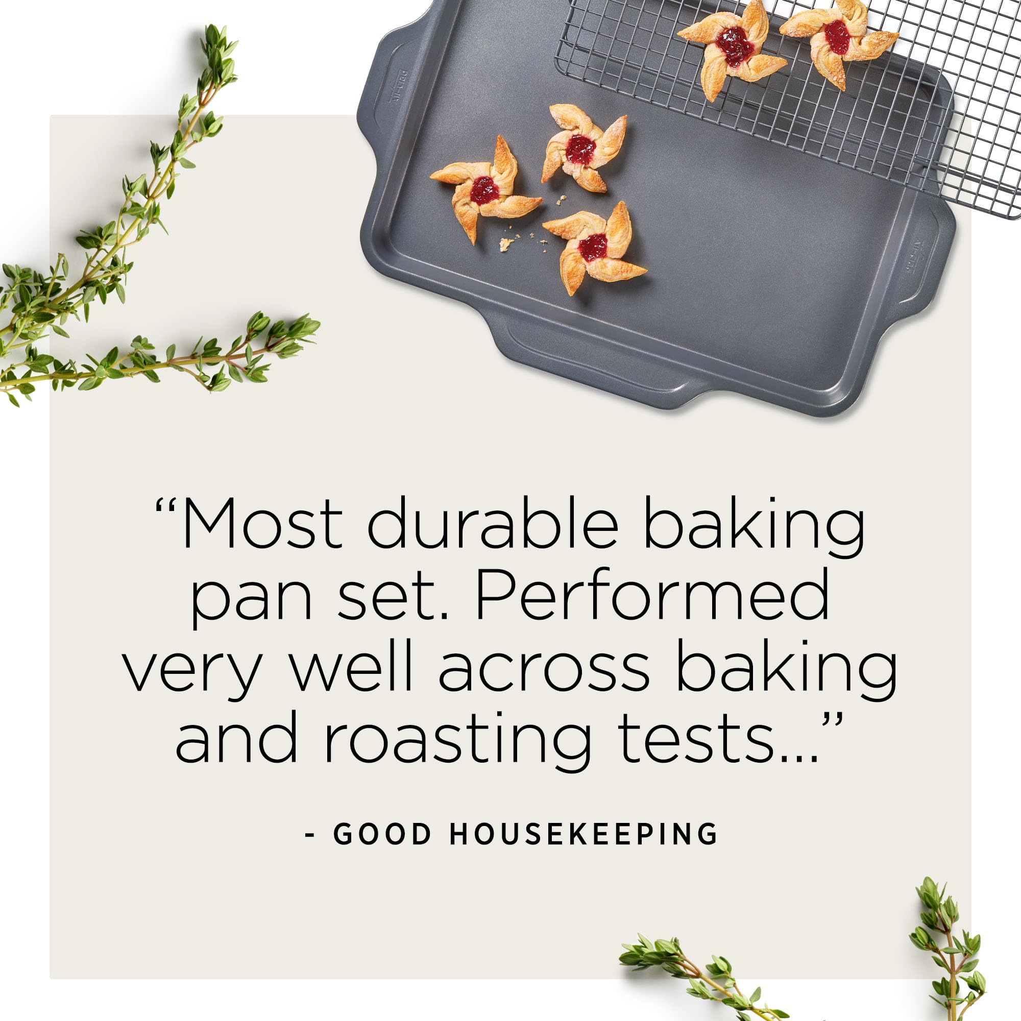 All-Clad Pro-Release muffin pan with deep wells for full muffins.