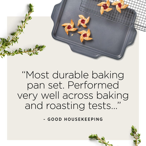 All-Clad Pro-Release muffin pan with deep wells for full muffins.