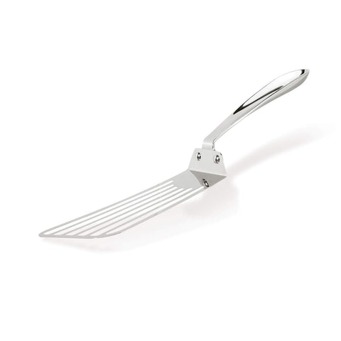 All-Clad slotted turner with slotted head for draining grease while flipping