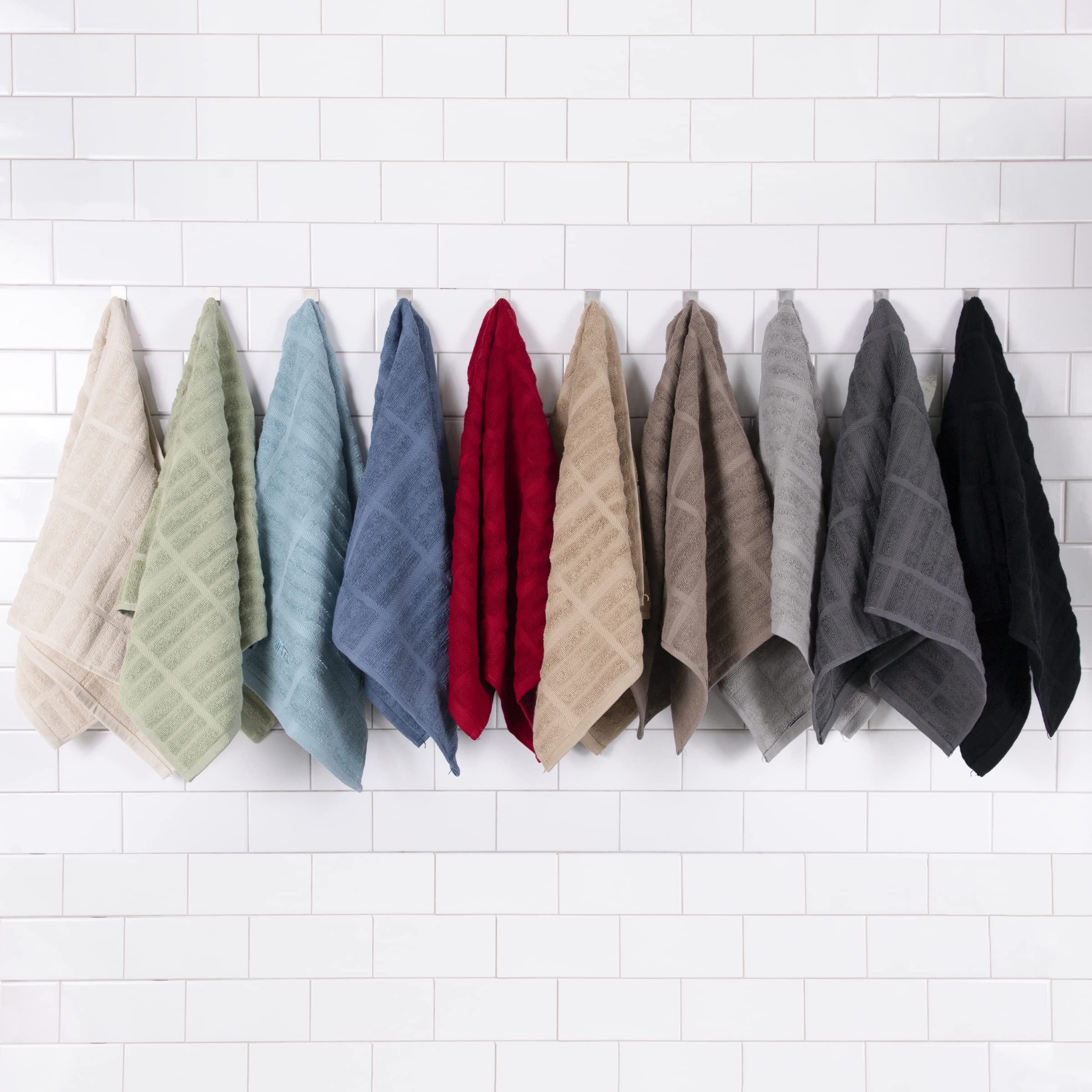 All-Clad Solid Kitchen Towels Turkish cotton feel offers premium softness and durability.