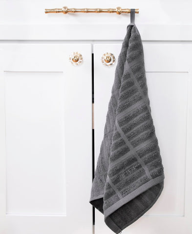 All-Clad Solid Kitchen Towels soft texture close-up ideal for delicate glassware drying.