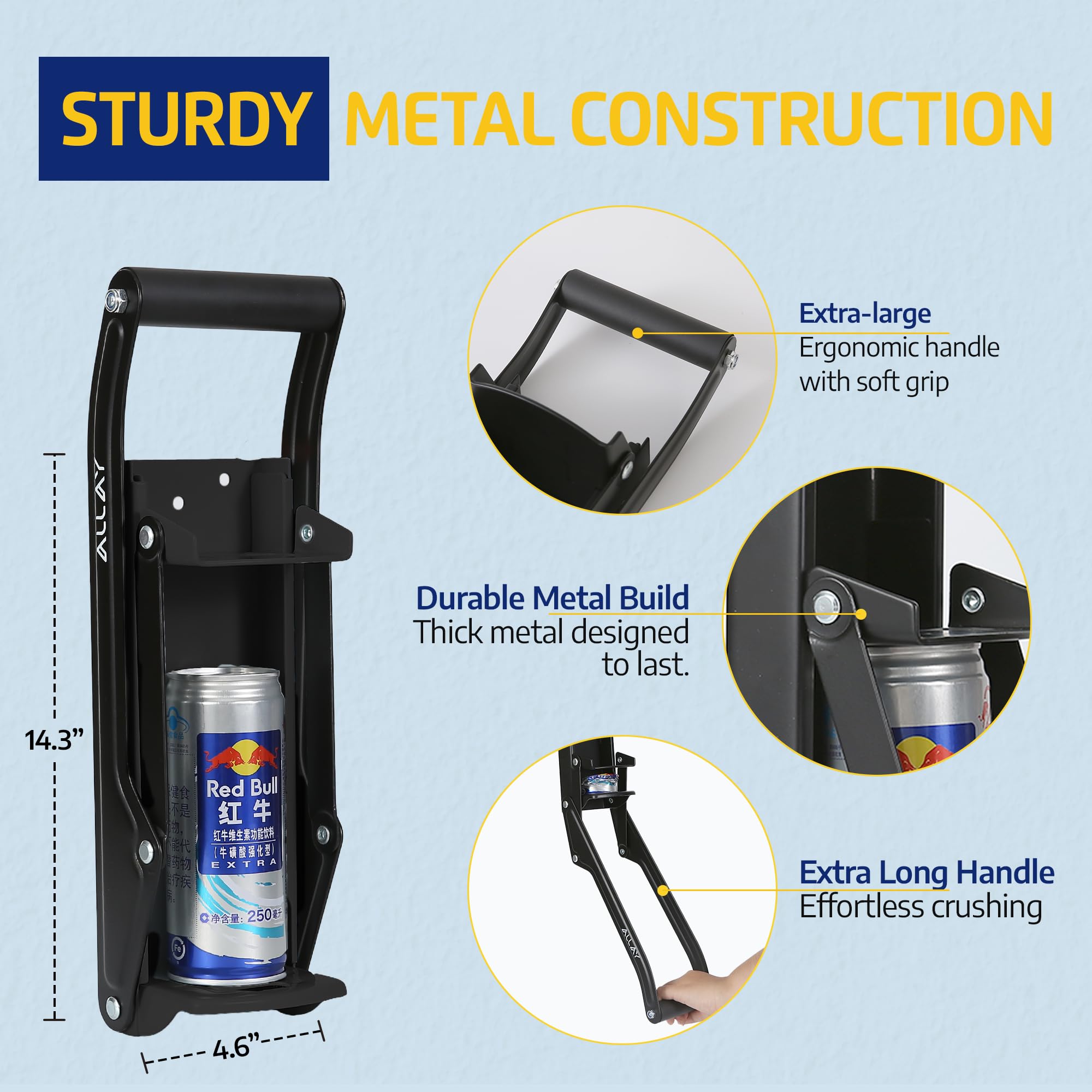 Allay heavy-duty aluminum body showing durable construction