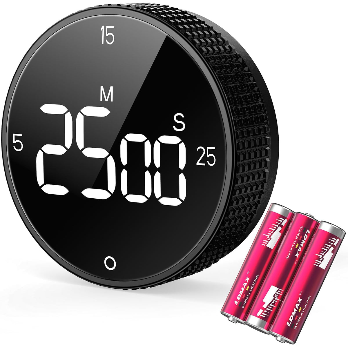 Allbean magnetic timer with back magnet secures to fridge for hands-free use