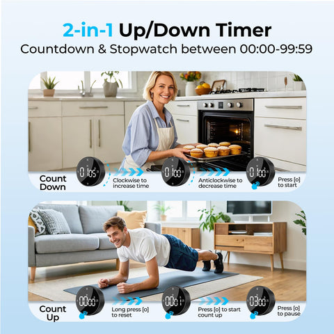 Allbean timer offers three volume levels for flexible alerts