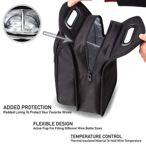 ALLCAMP insulated cooler compartment keeps bottles cold during outdoor adventures