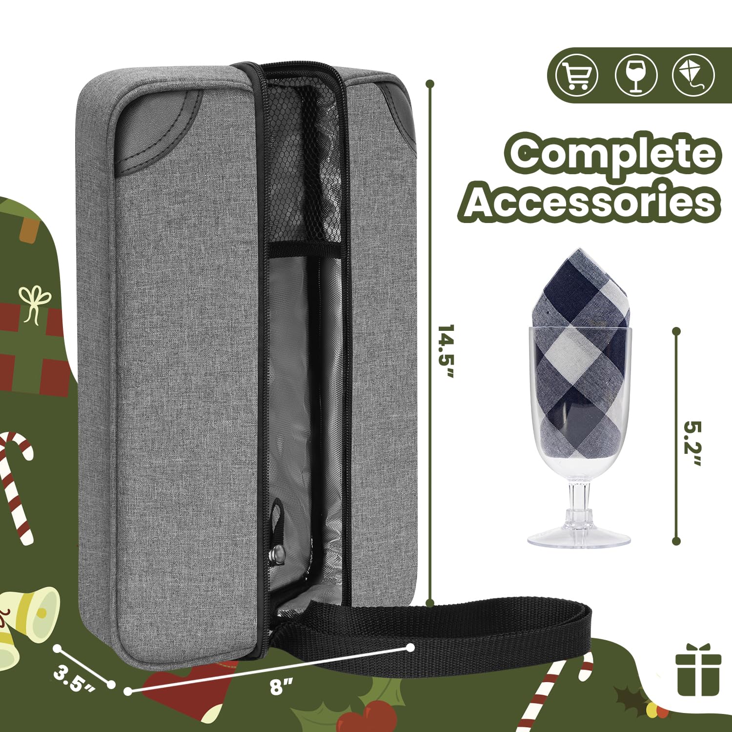ALLCAMP Wine Bag insulated compartment keeps drinks cool outdoors