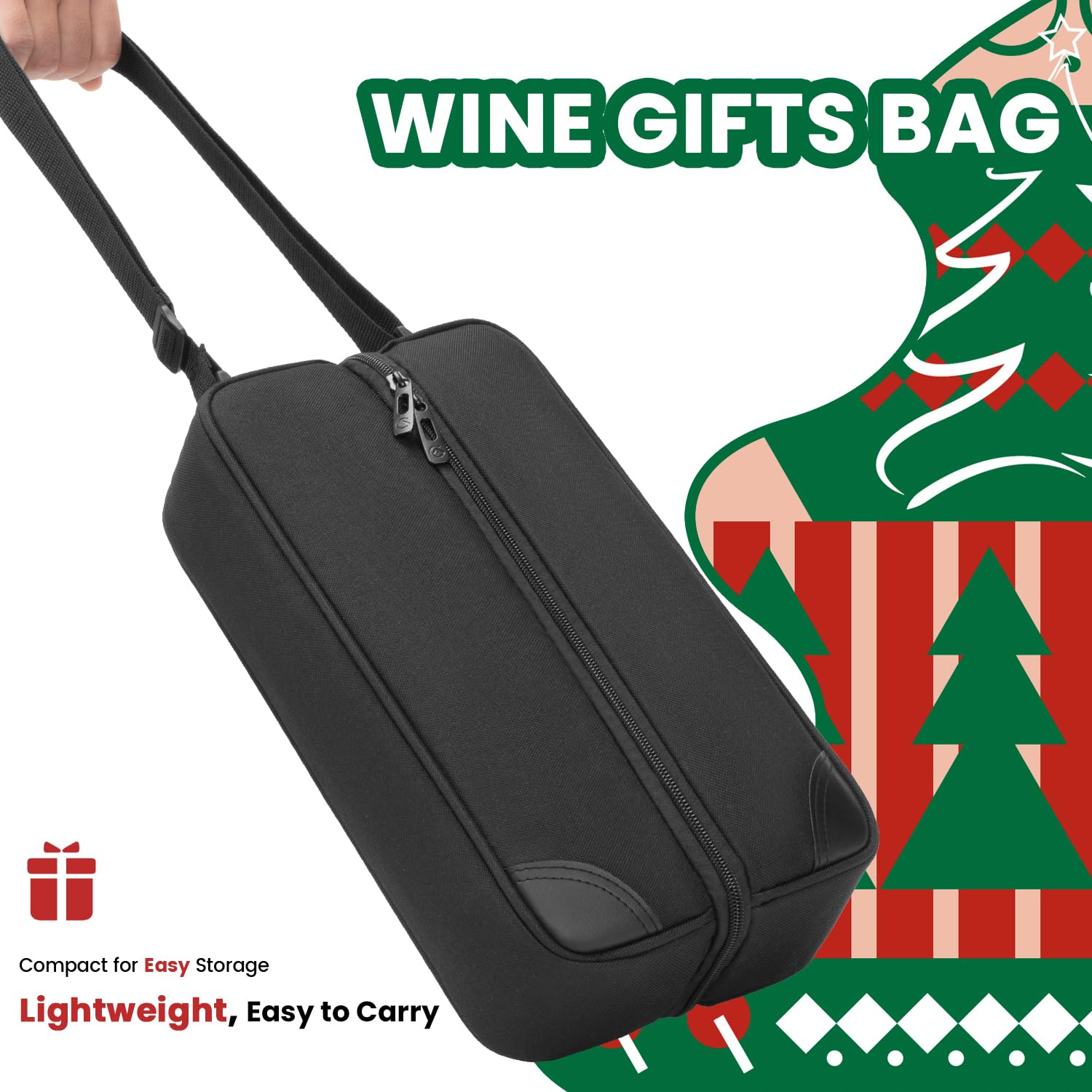 ALLCAMP Wine Bag stainless corkscrew for easy bottle opening anywhere