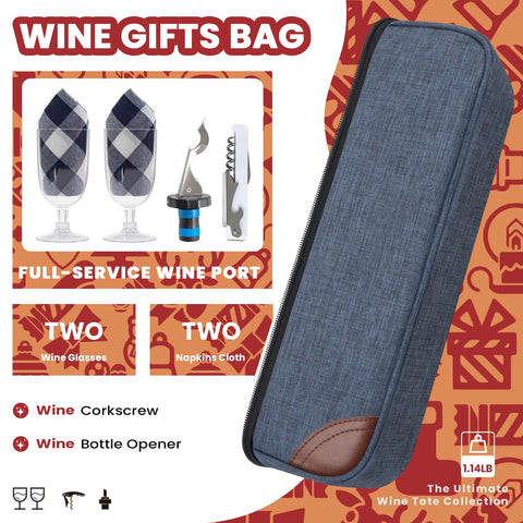 ALLCAMP wine bag stainless steel corkscrew included for effortless opening