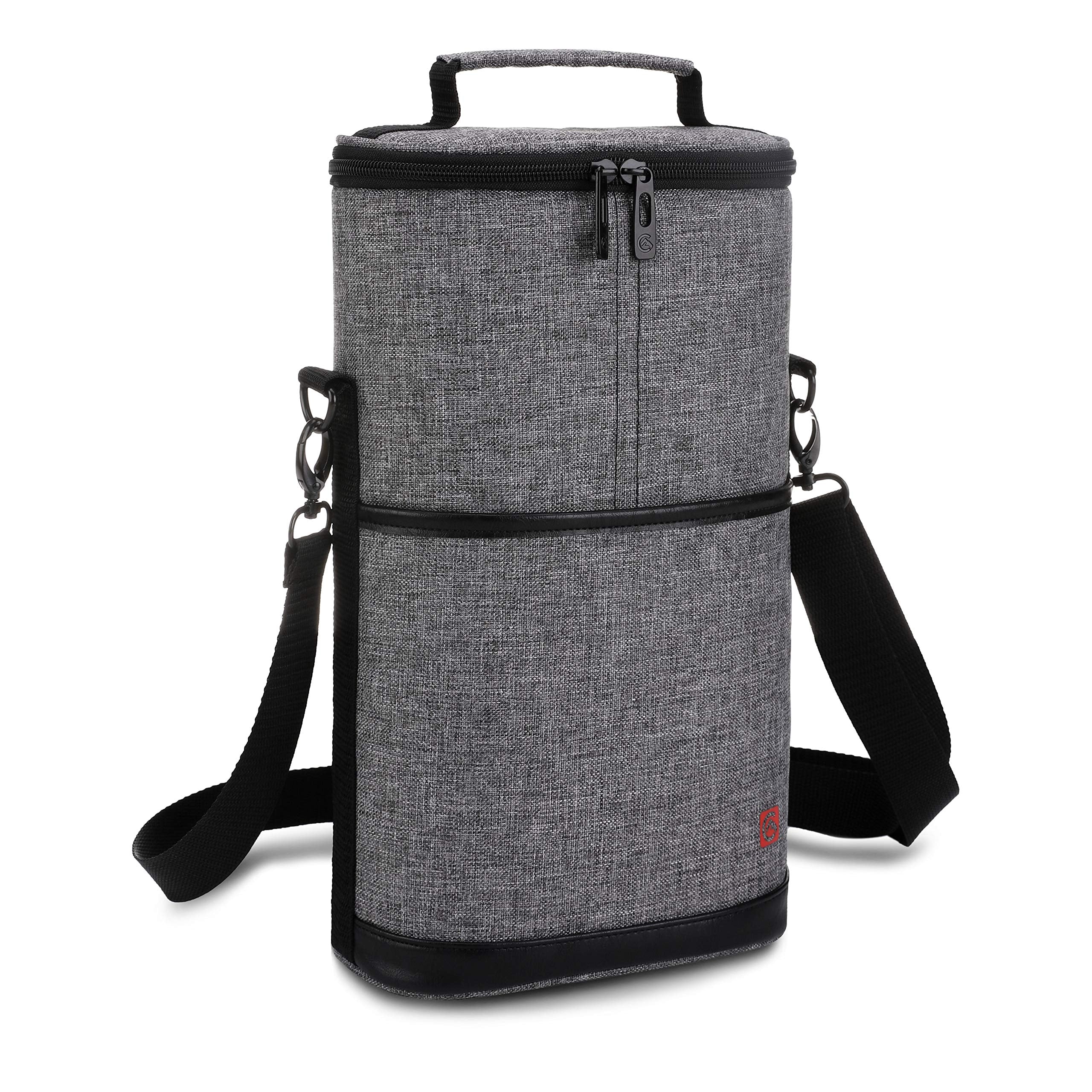 Allcamp wine tote shown at a park picnic ready for use.
