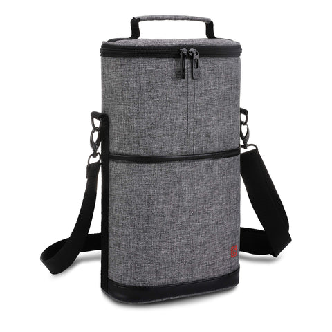 Allcamp wine tote shown at a park picnic ready for use.