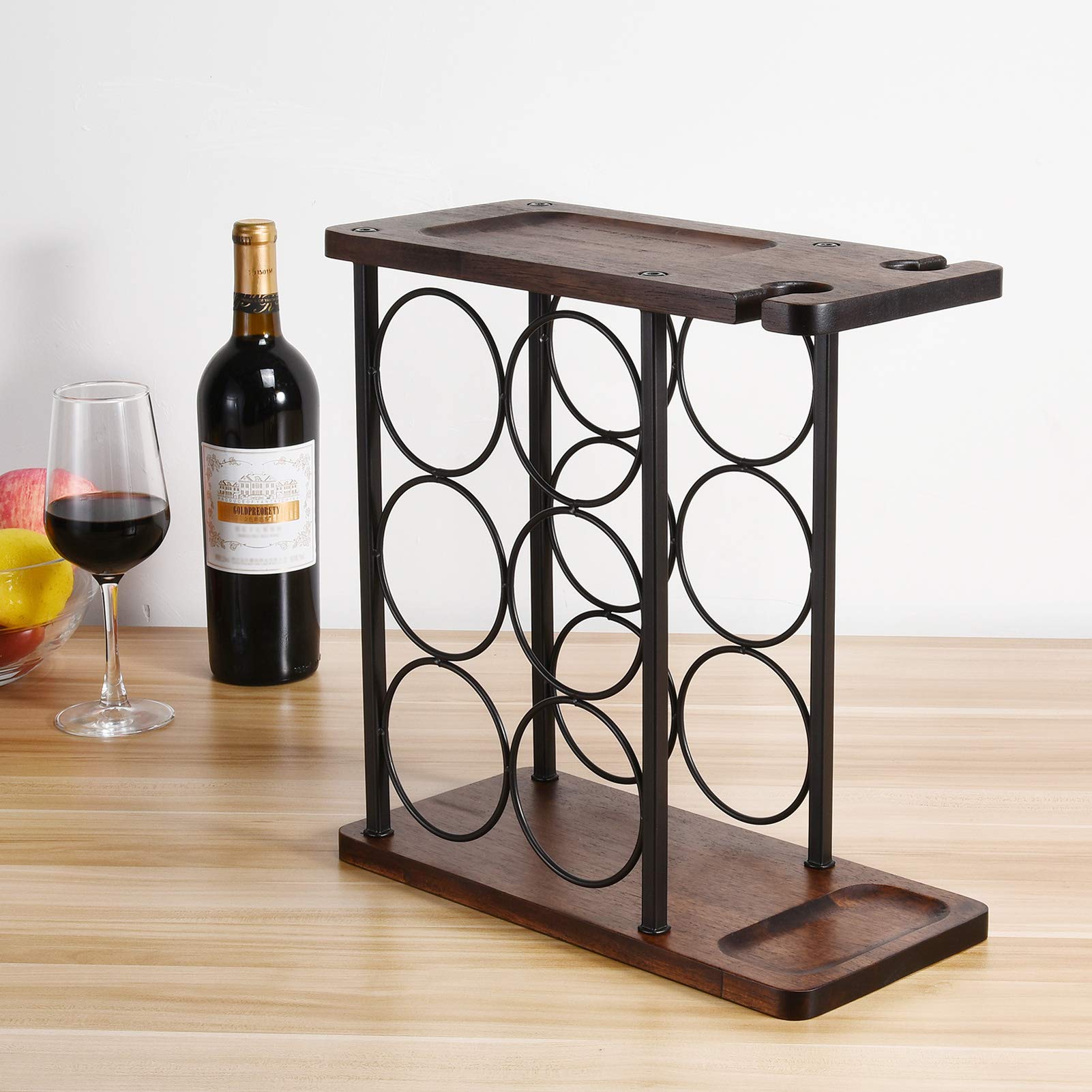 ALLCENER wine rack with wrought-iron-frame offers sturdy display and timeless style