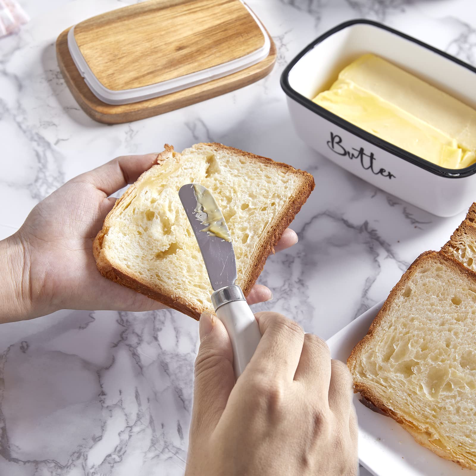 Allelion butter dish complements farmhouse and modern kitchen decor