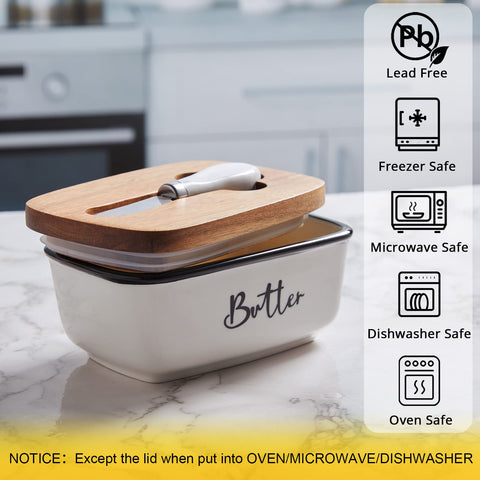 Allelion butter dish sits stylishly on a countertop for daily use