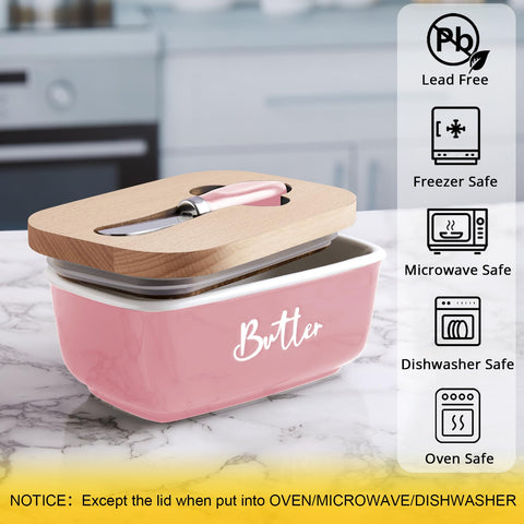 ALELION butter dish on countertop adds farmhouse charm to kitchens.