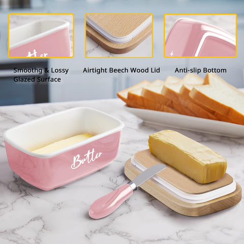 ALELION sealed butter dish protects flavor and freshness from air.