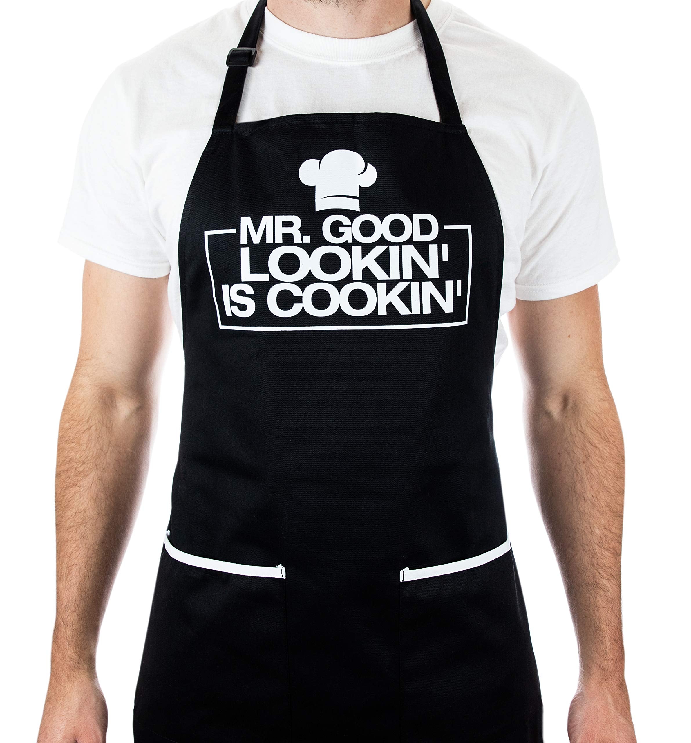 ALLER HOME&KITCHEN chef apron with adjustable neck strap for a comfortable, universal fit.