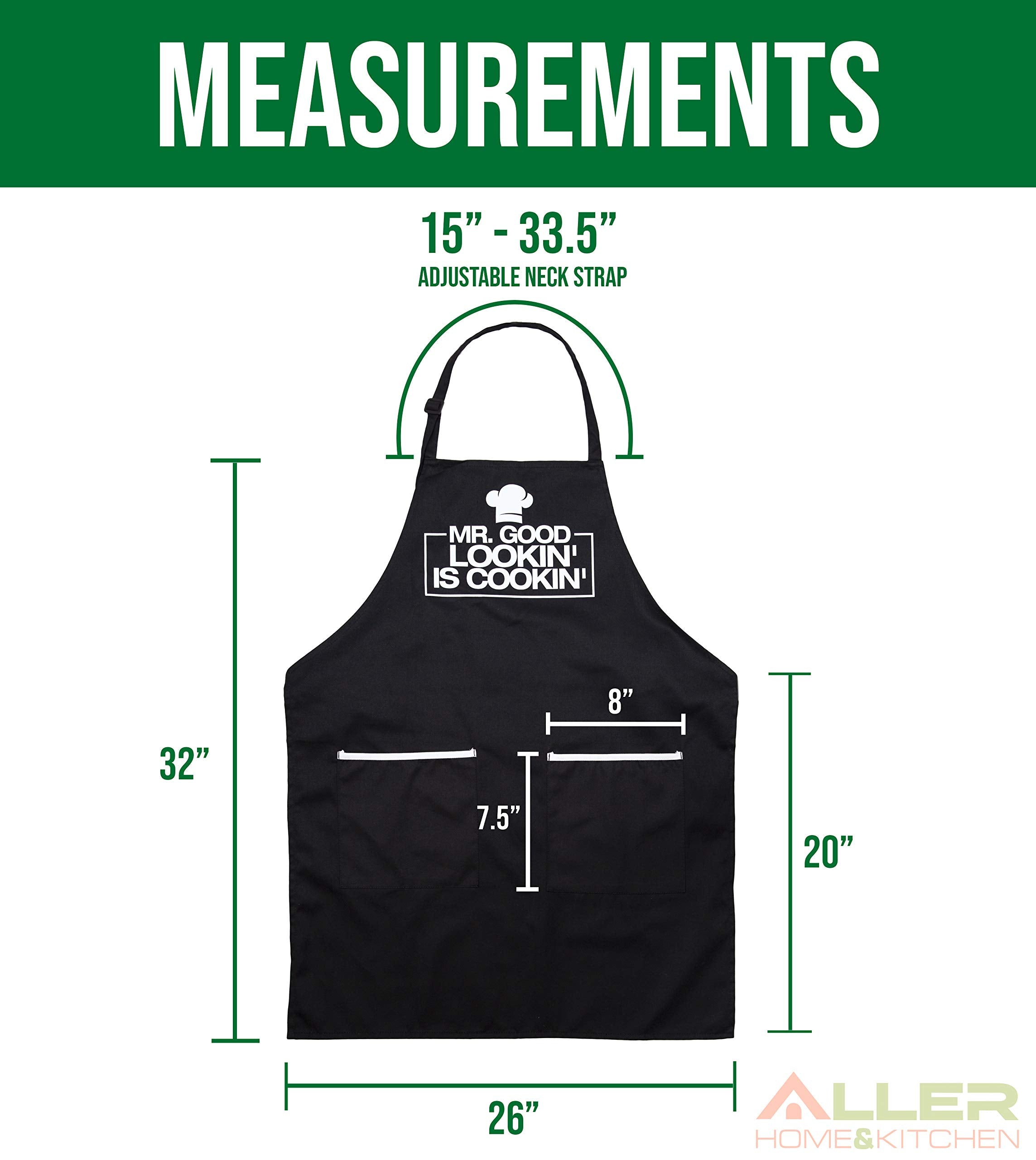 ALLER HOME&KITCHEN chef apron is water and stain resistant for messier meals.