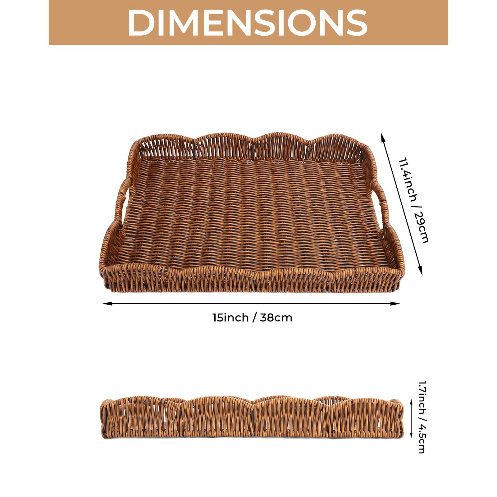 Allhercom 15x11.4x1.7 inch size fits on tables and countertops.