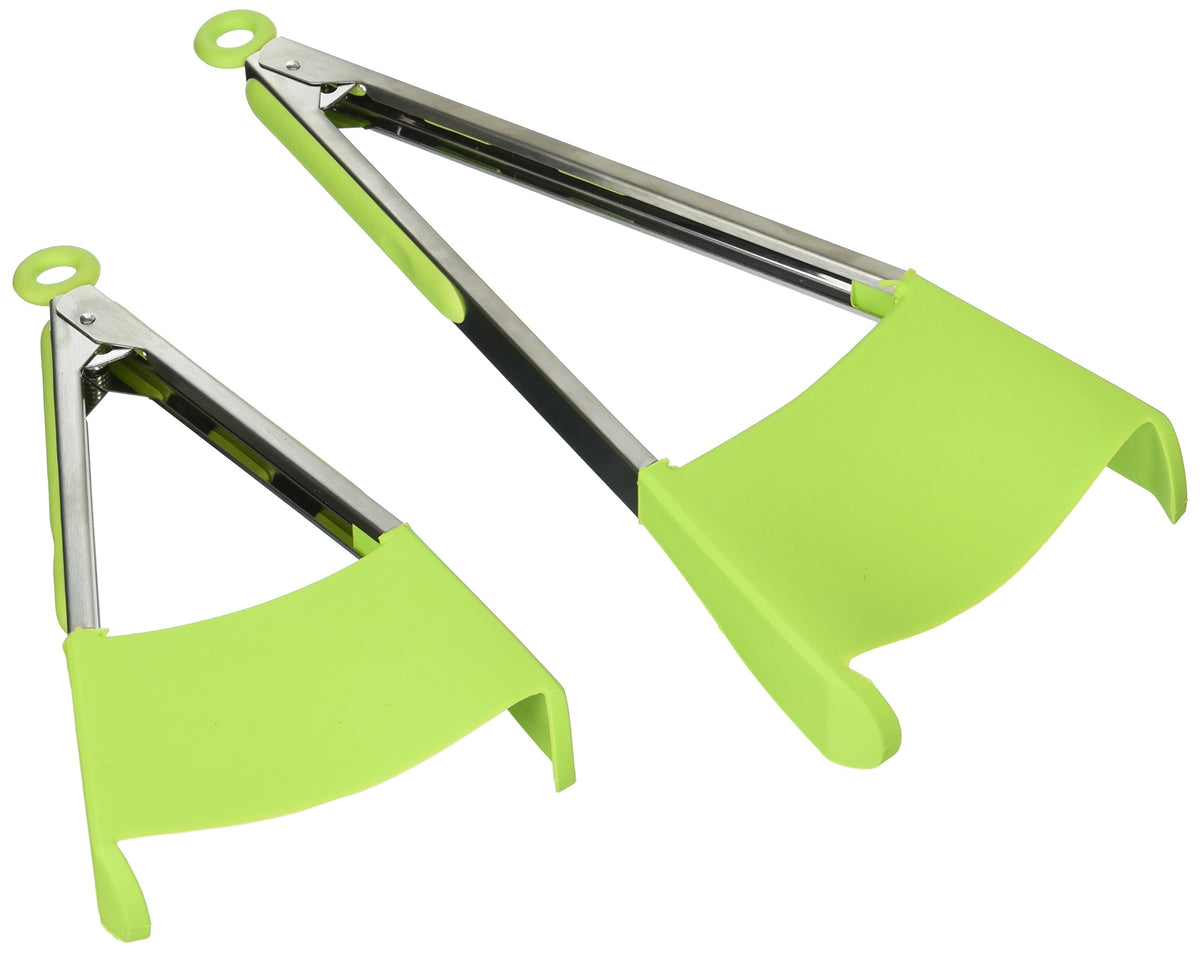 Allstar Innovations Clever Tongs large spatula cradle offer non-stick grip for easy flipping and serving