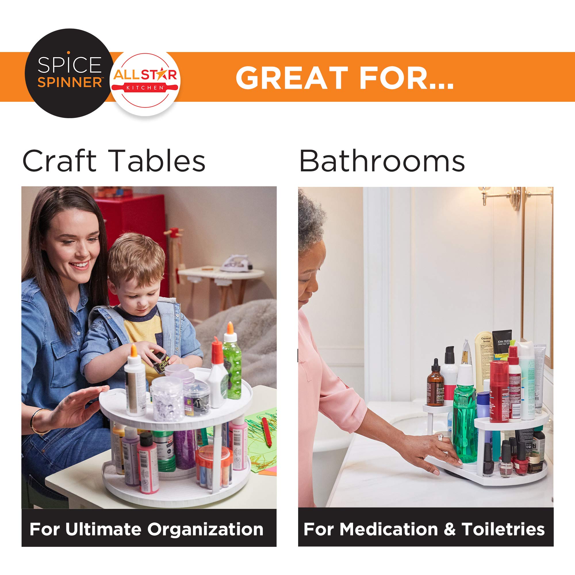 Allstar Spice Spinner space-saving design frees countertops.