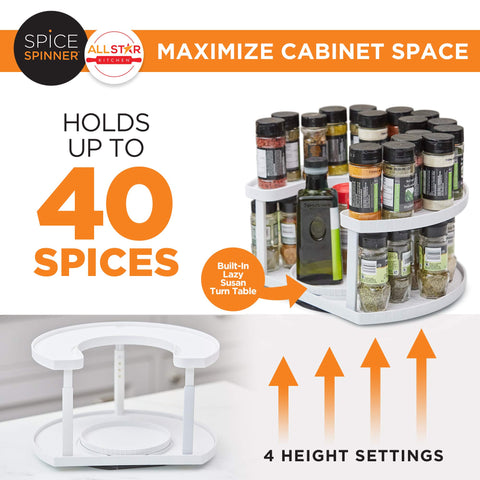Allstar Spice Spinner two-tier setup enables compact storage.