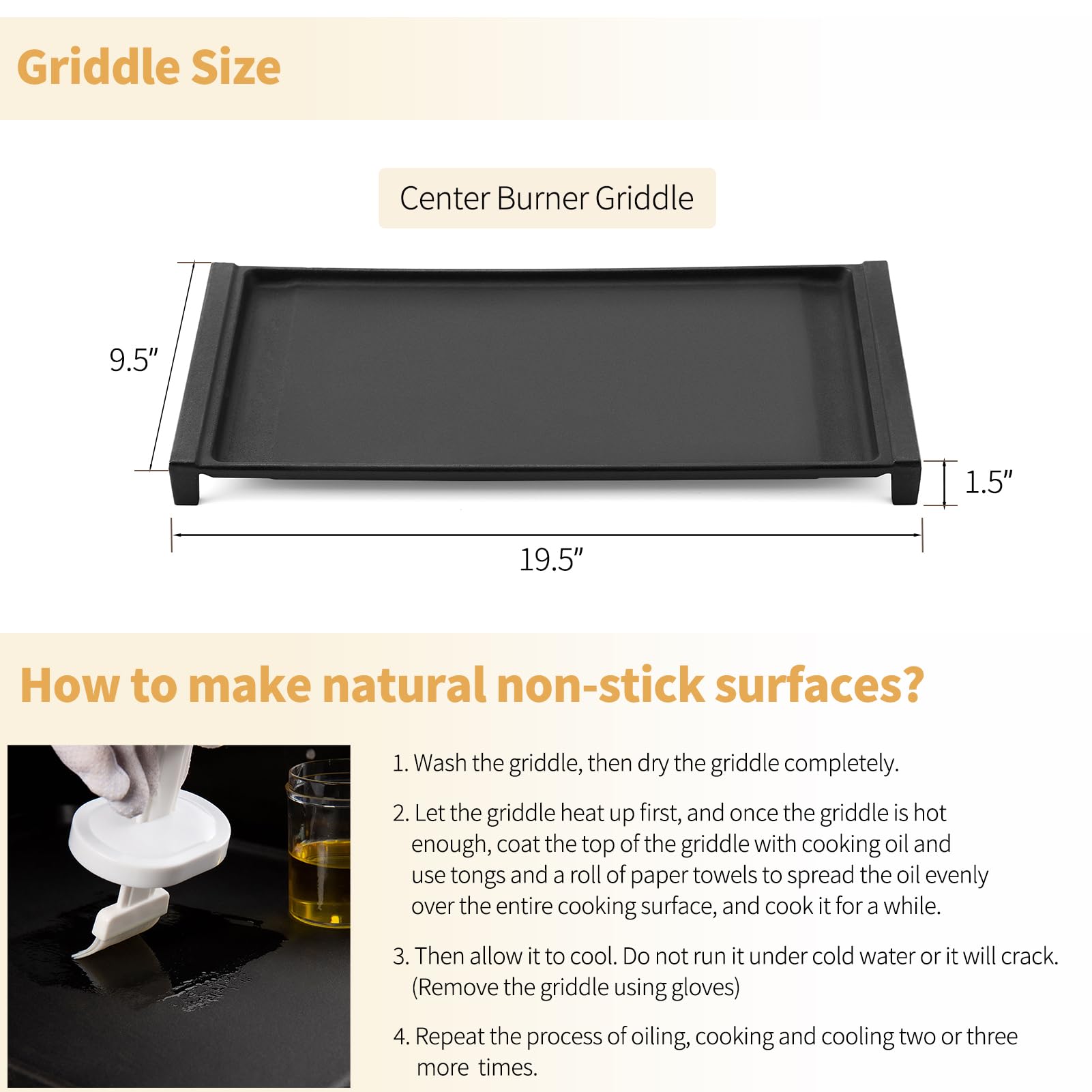Close-up of Allstare cast-iron surface for durable cooking