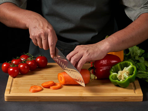 Allsum bamboo charcuterie board for cheese and fruit presentations.
