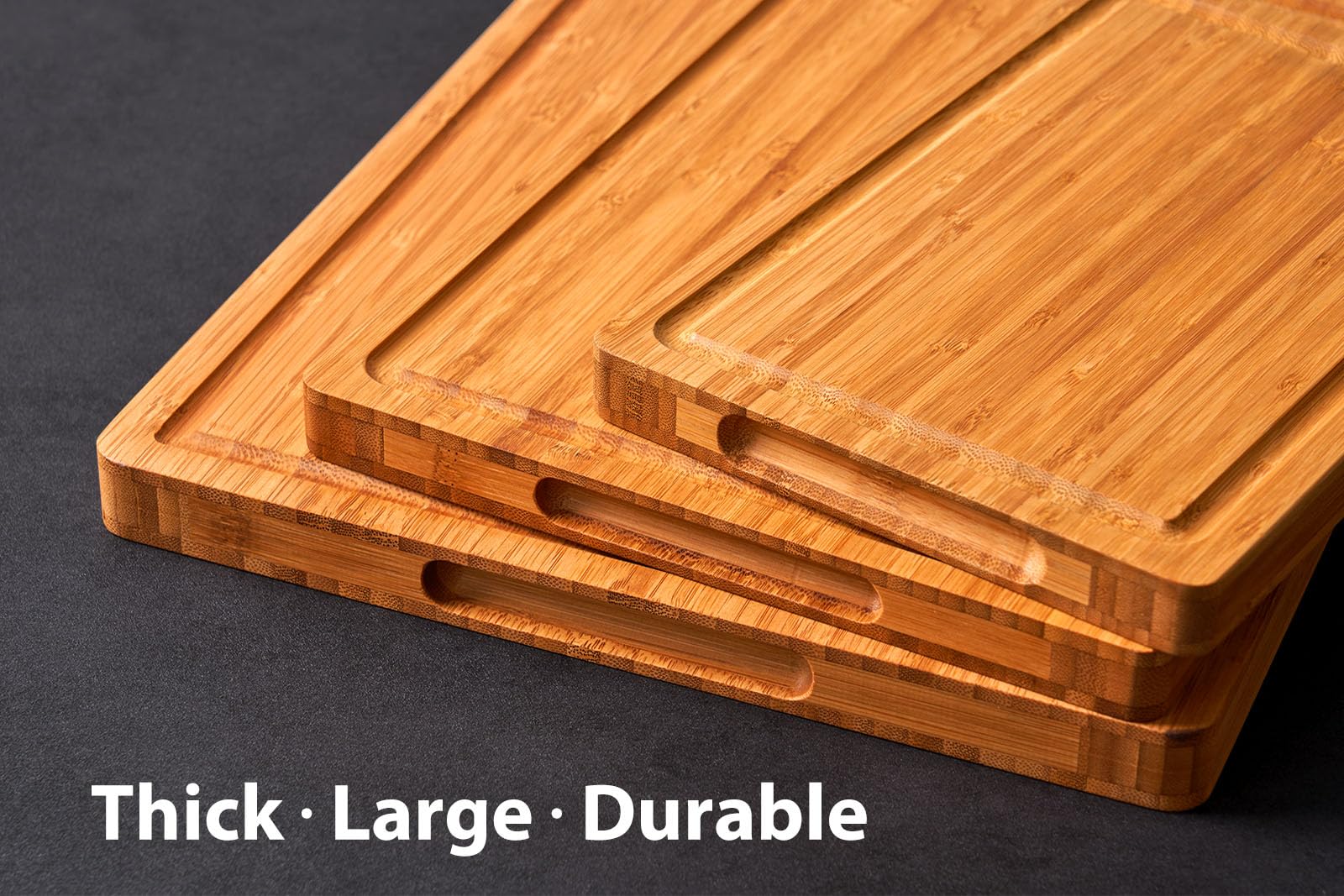 Allsum meat-ready bamboo board – durable surface for raw meat prep.