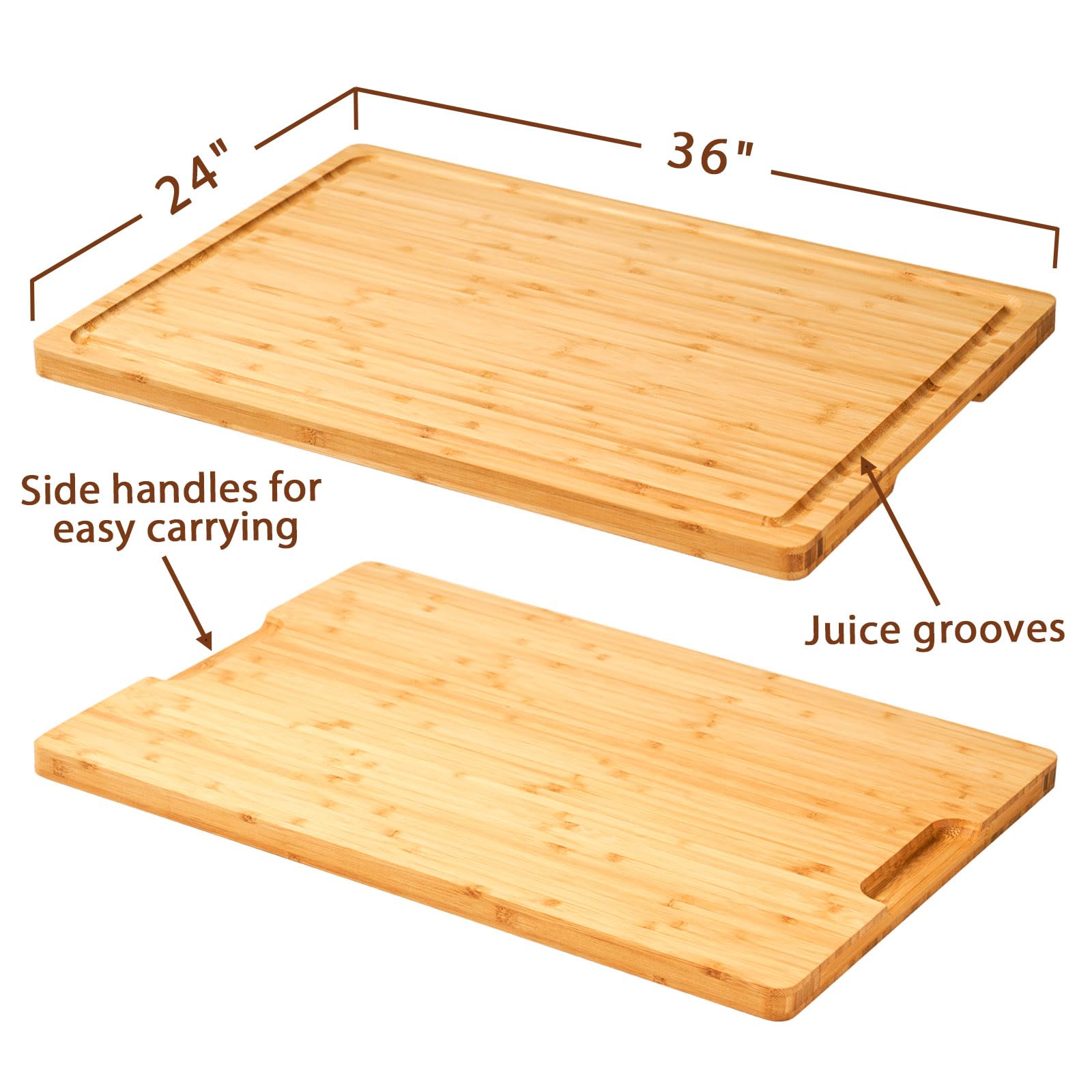 Allsum bamboo cutting board doubles as stove top cover, protecting surfaces during cooking.