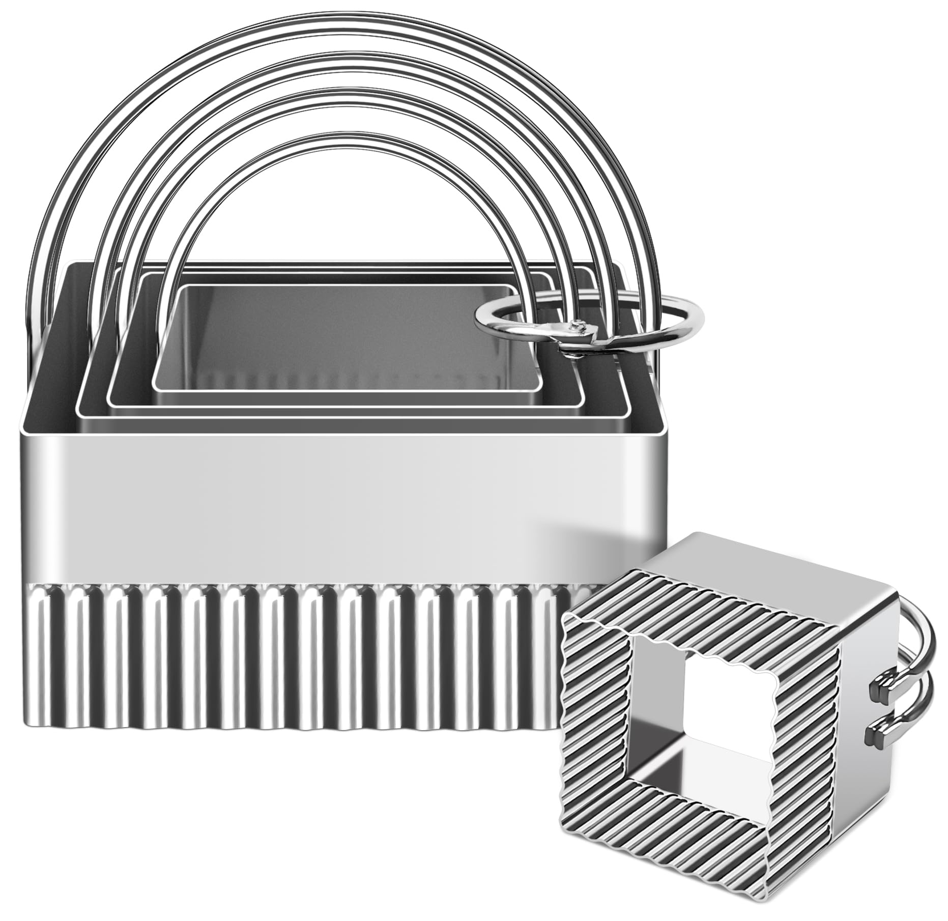 Alltop 5-piece biscuit cutters with handle for precise, consistent cookies