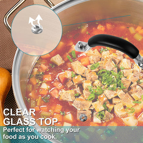 ALLWIN 12-inch lid oven-safe up to 220C for finishing dishes.