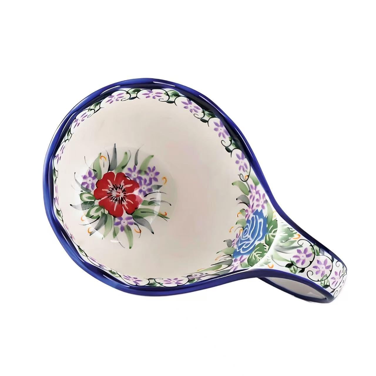 ALMA Blue Bloom Waltz cereal bowl with hand-painted flowers for elegant mornings