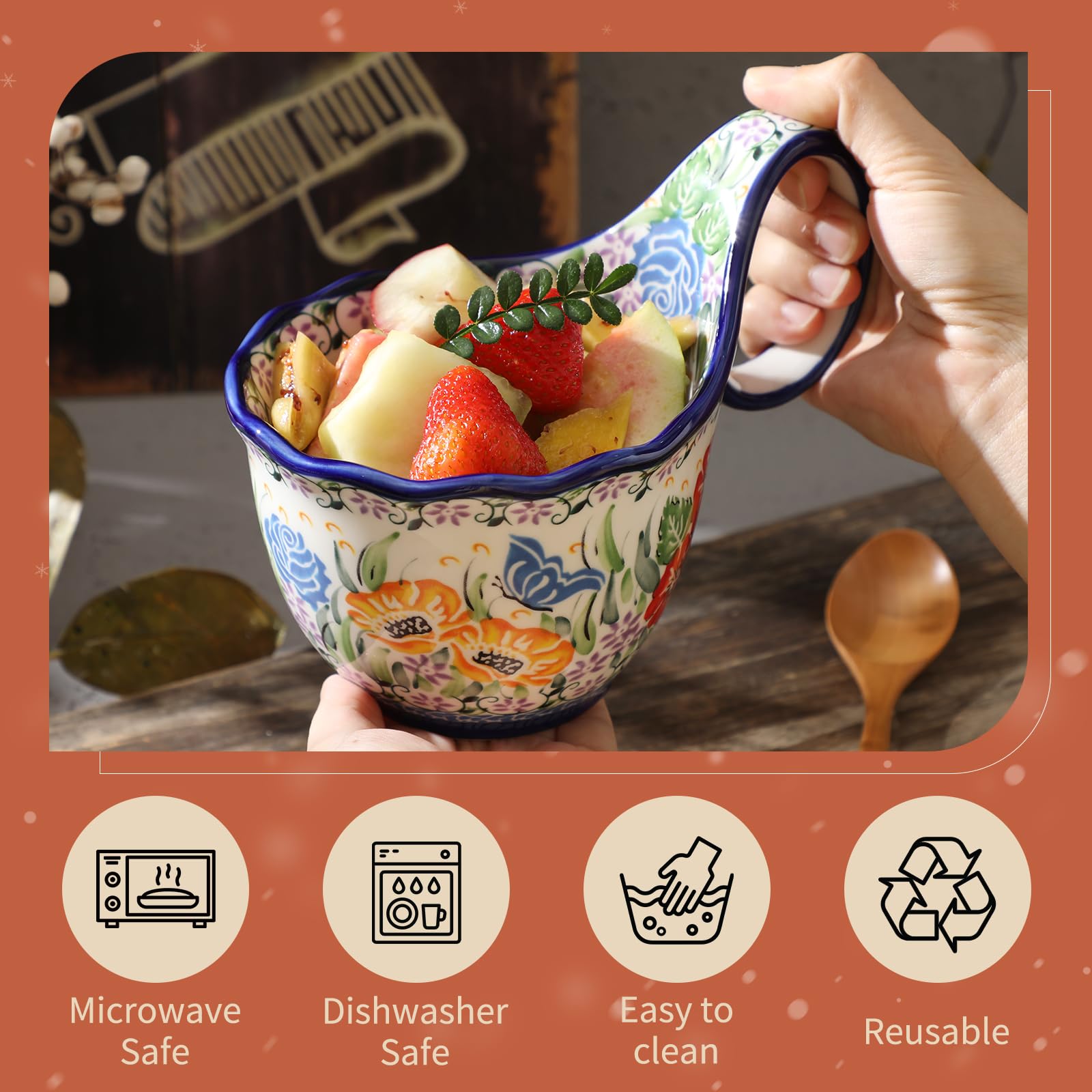 ALMA Vintage-inspired kitchen bowl elevates display while remaining durable