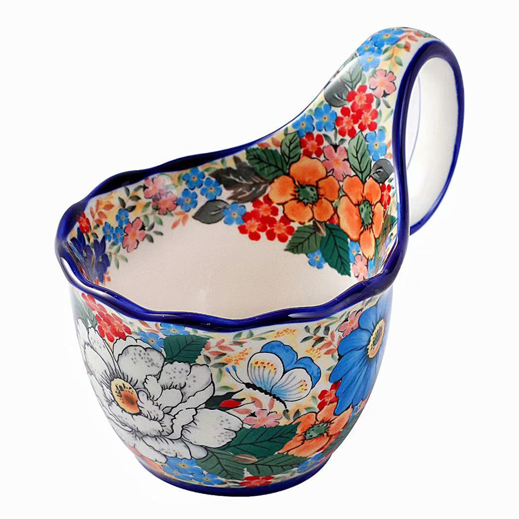 ALMA wildflower waltz soup bowl with large handle for easy grip during meals