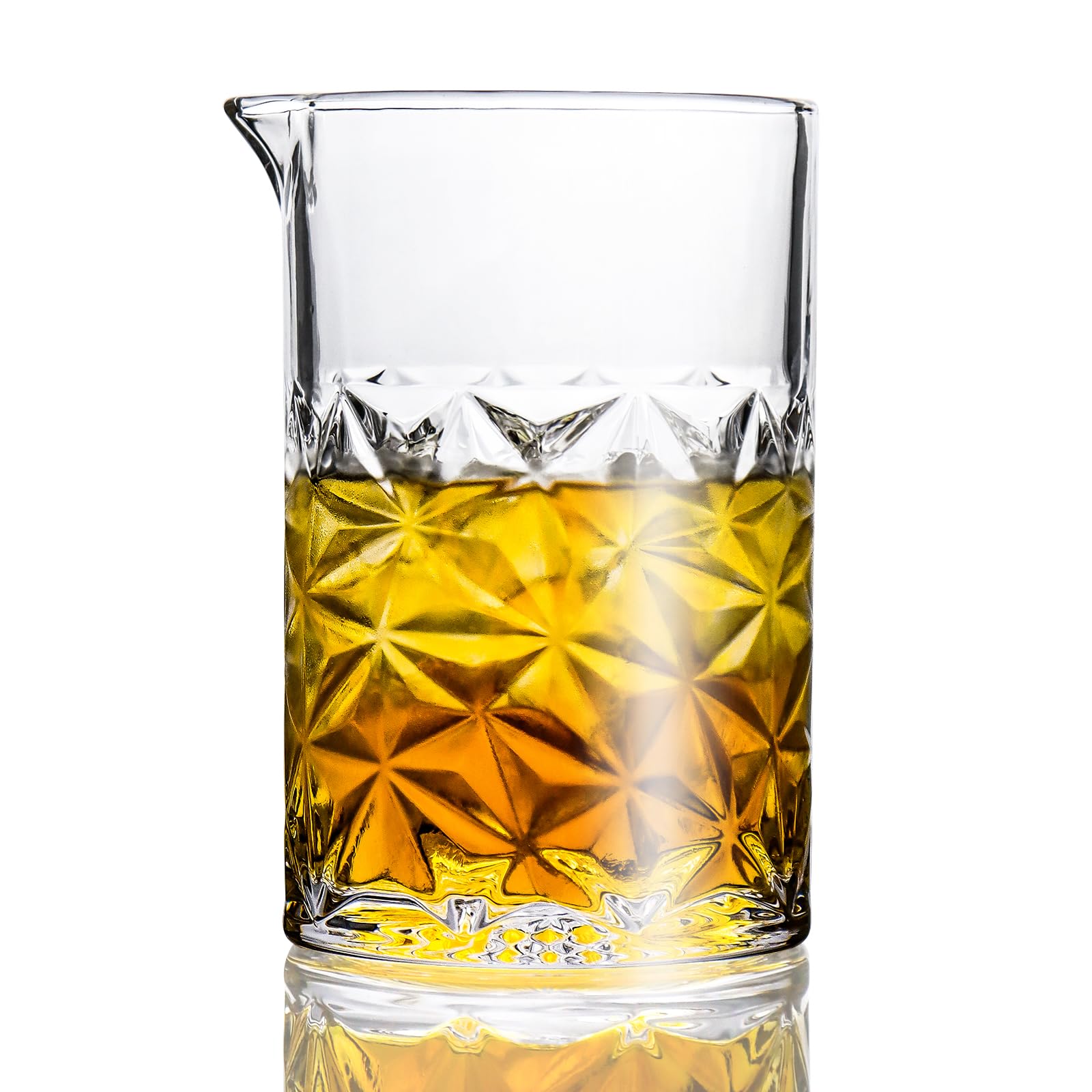 Almagic 24 oz mixing glass with crystal clarity for smooth stirred cocktails.