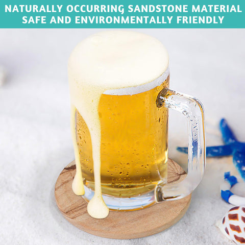 Almagic natural pattern sandstone coaster emphasizing organic beauty.