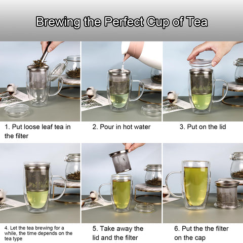 Almagic tea mug suitable for loose tea, blooming tea, or tea bags and more