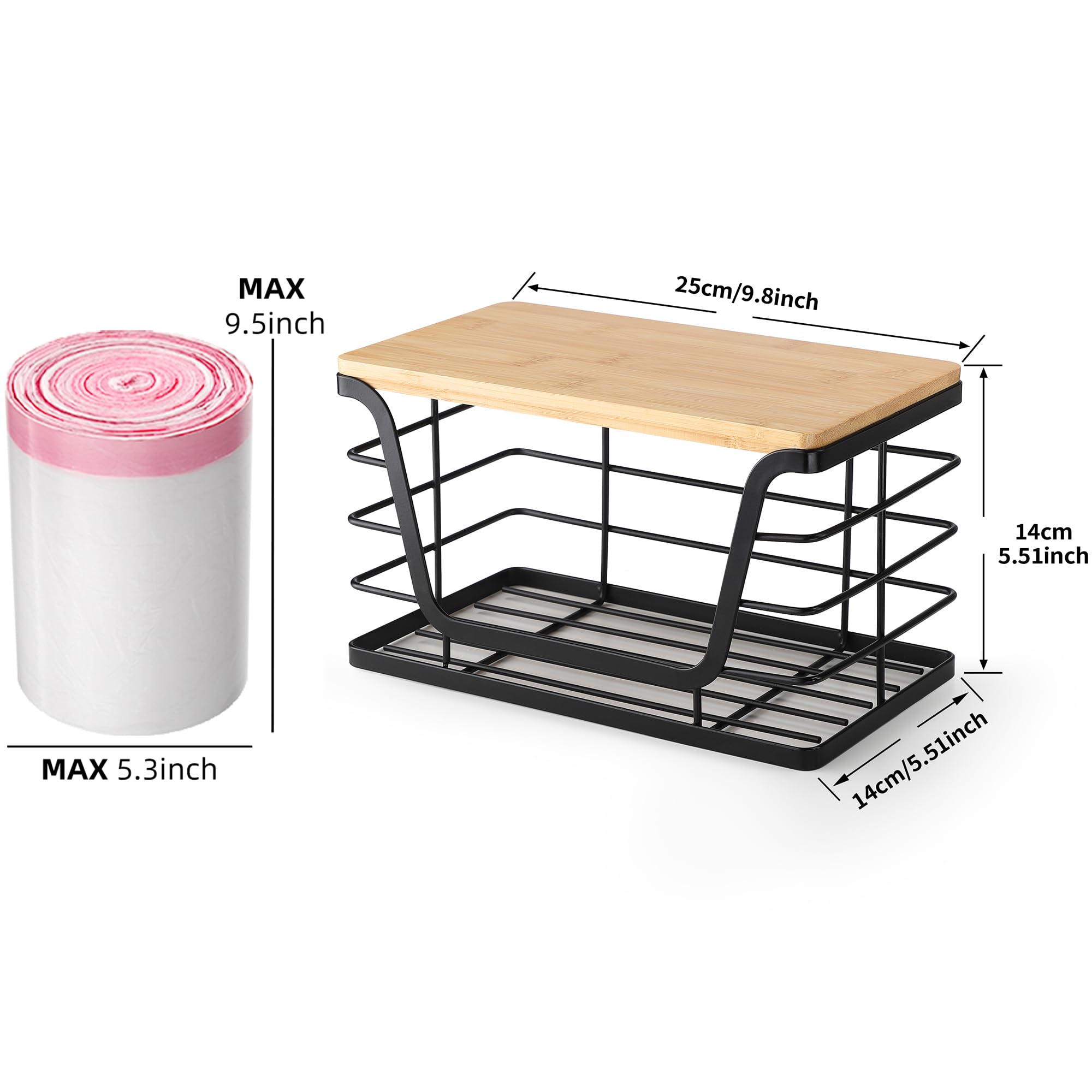 ALOCEO small wall basket stainless-steel body offers durable cabinet storage